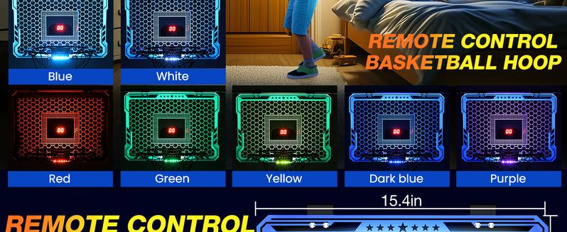 (Summer Turn-Up)Ropoda Mini BasketballHoop - Glow in The Dark Mini Basketball with Clear Polycarbonate Backboard, Durable Design, Easy Assembly & Storage Instructions, Summer Turn Up & Father's Day Deal