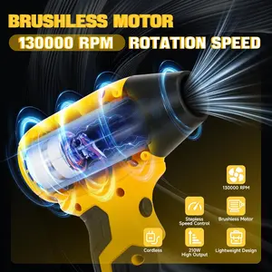 Cordless Leaf Blower for Dewalt 20V Battery - High-Speed Brushless Motor, 130,000 RPM, Multi-Scene Use for Car Cleaning, Pet Hair Drying, Yard Leaves & Keyboard Dust Blowing (Battery Not Included)