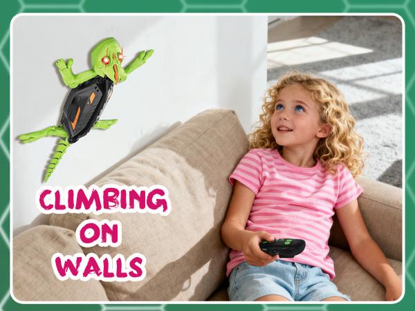 Wall Crawler Gecko TikTokShopBlackFriday Remote Control Toy Electric Lizard with LED Glowing Eyes 360° Spin Rechargeable Christmas  STEM Tech Gift for Kids Ages 6-12