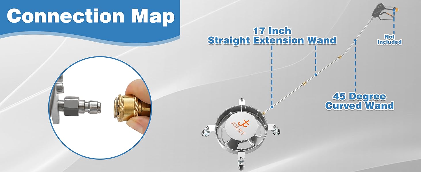 Undercarriage Pressure Washer Attachment, Undercarriage Cleaner with 4 Wheels, 14 Inch , 3 Power Washer Extension Wands, 4000 PSI carwasher Undercarriage Pressure Washer Attachment, Undercarriage Cleaner with 4 Wheels, 14 Inch , 3 Power Washer Extension Wands, 4000 PSI carwasher