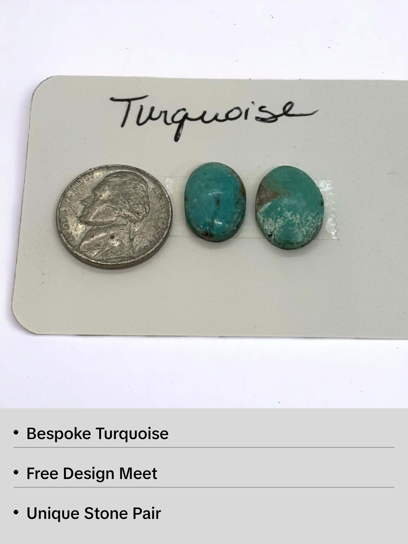 Custom Turquoise Duo: Handpicked Oval Stones for Personalized Jewelry Custom Order- Design Consultation