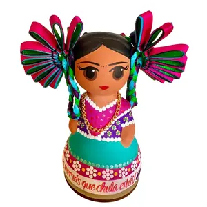 Mexican Clay Figurines- Frida Kahlo Chula Estas