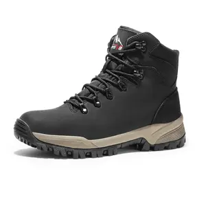NORTIV 8 Men's Ankle Support Leather Hiking Boots Trekking Shoes Outdoor Sneakers