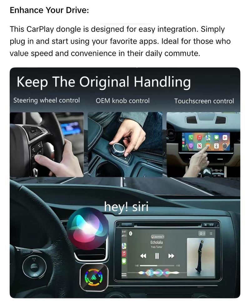 2026 Wireless CarPlay Adapter, Universal Compatibility Adapter, For iPhone And Android Users, Quick Connection With No Del car play