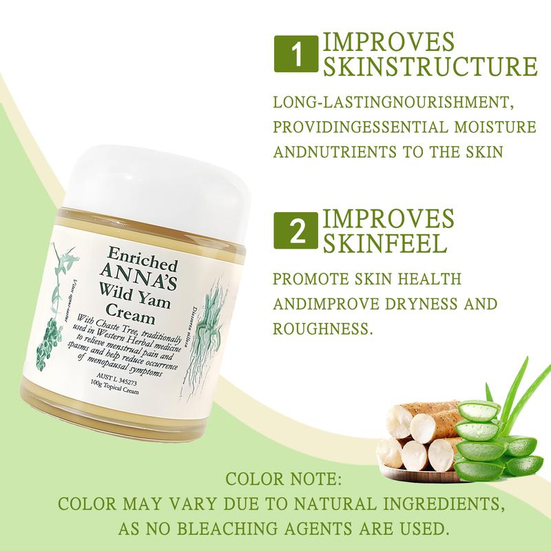 Wild Yam Cream - 10g Topical Enriched Cream for Women's Hormone Balance & Perimenopause Support - Natural Plant Extracts, Moisturizing Formula, Non-Greasy