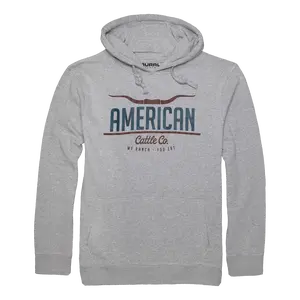 mens American Cattle Co Pullover-Athletic Gray: XL