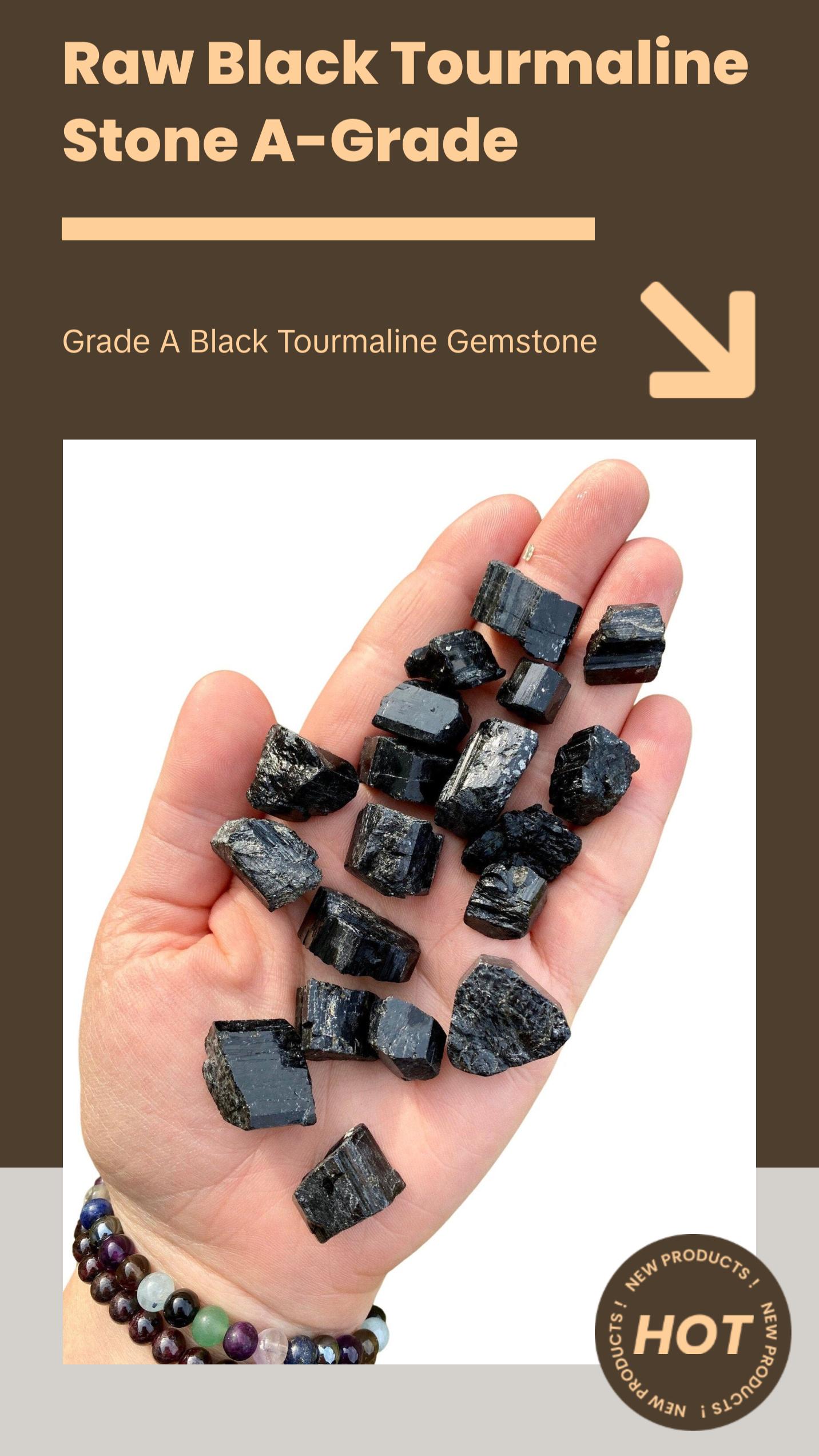 Raw Black Tourmaline Stone - Grade A (Small)