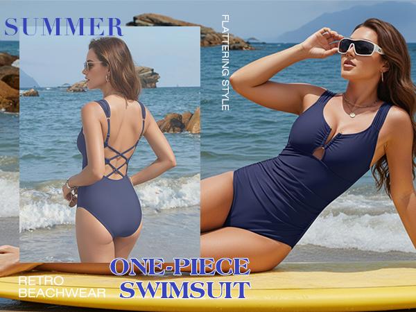 Blooming Jelly Womens Tummy Control One Piece Swimsuit Swim Suits 2026 Push Up Modest Bathing Suit