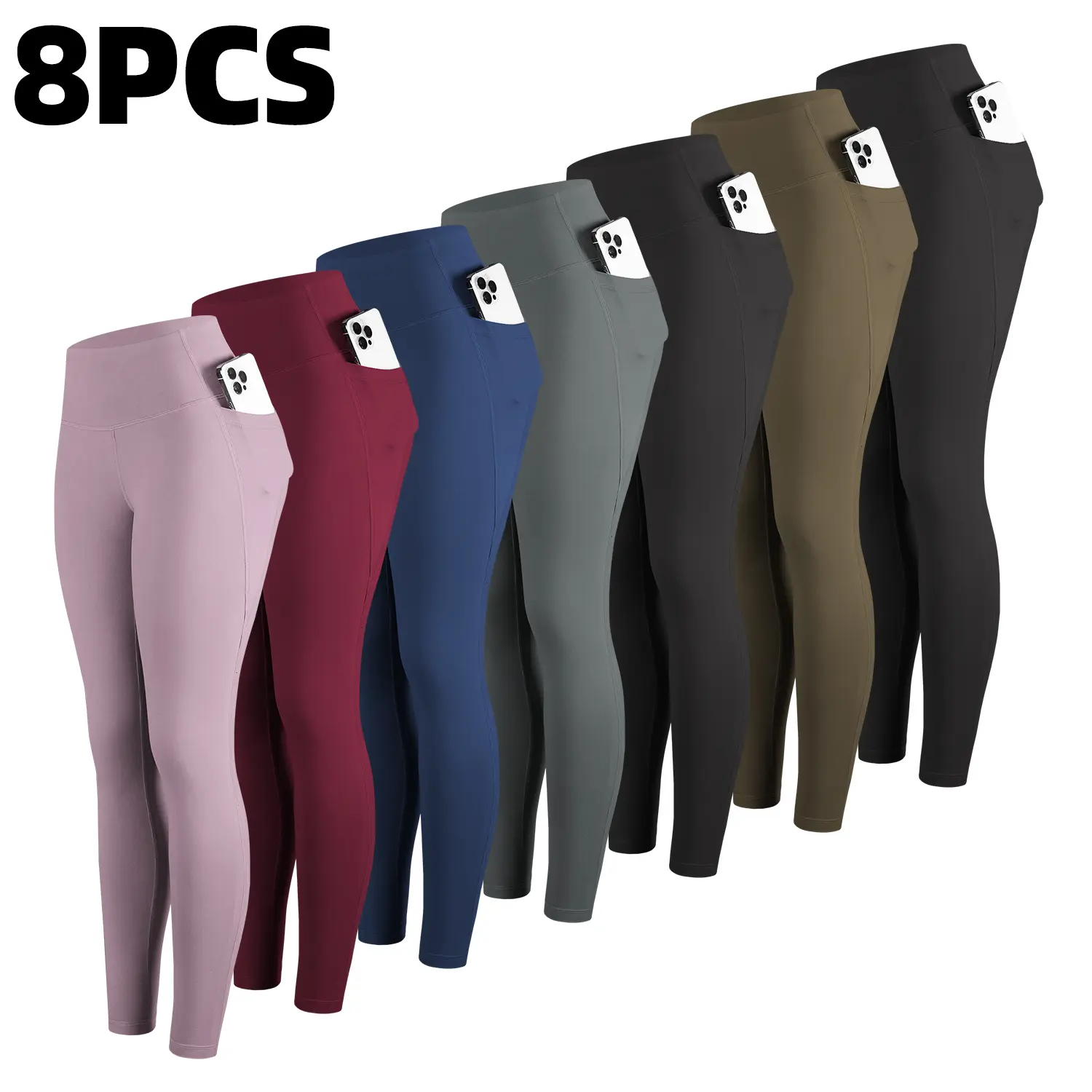 8 Packs-2Gray-2Black-Pink-Coffee-Red-Navy