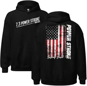 7.3 Powerstroke Hoodie Mens American Flag Hooded Pullover