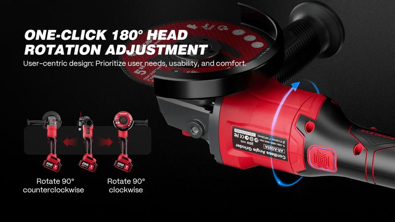 ARCCAPTAIN Angle Grinder Kit, 4-1/2 to 5",【Paddle Switch】9500RPM 1200W Brushless Power Motor Cordless Angle Grinder with 2PCS 4.0AH Batteries, 180°Rotatable Grinder Tool for Cutting/Grinding/Polishing, Holiday Haul, Best Christmas Gift for Men and Dad ARCCAPTAIN Angle Grinder Kit, 4-1/2 to 5",【Paddle Switch】9500RPM 1200W Brushless Power Motor Cordless Angle Grinder with 2PCS 4.0AH Batteries, 180°Rotatable Grinder Tool for Cutting/Grinding/Polishing, Holiday Haul, Best Christmas Gift for Men and Dad