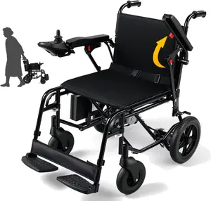 Foldable Electric Wheelchair for Adults & Seniors, 265 LBS Support, Dual 650W Motors Motorized Wheelchair, 240Wh Removable Li Battery, Airline-Approved Travel Chair, 5-Speed Control, Indoor & Outdoor Use - FDA