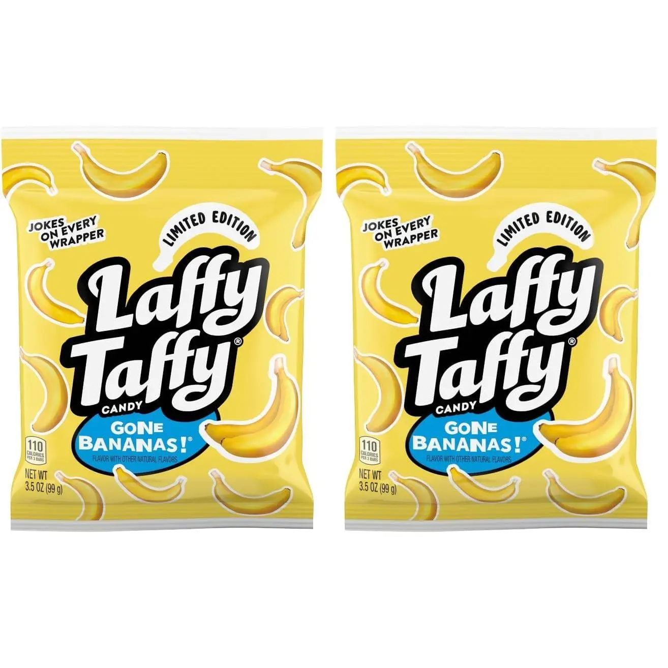 Mini Bar Bag,Banana,Chewy Taffy Candy,3.5 oz,(Pack of 2)