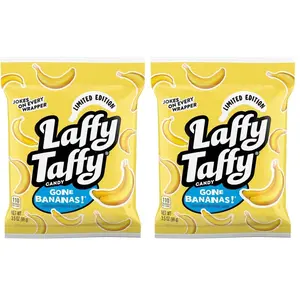 Mini Bar Bag,Banana,Chewy Taffy Candy,3.5 oz,(Pack of 2)