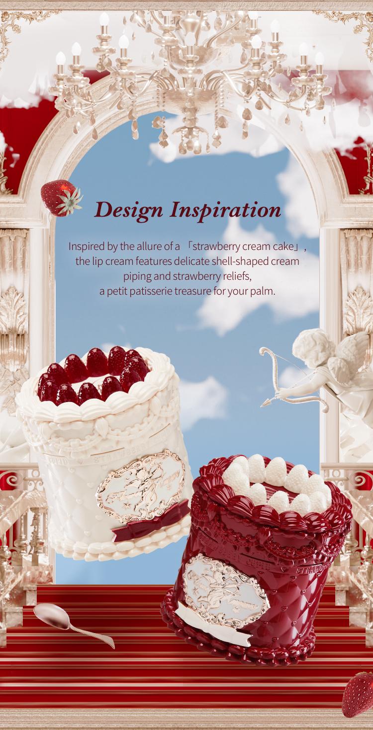 Flower Knows Strawberry Cupid Collection Cake Lip Cream, Smooth Matte Lip Cream, Long Lasting, Non-Stick Cup Lip Clay, Smudge Proof, High Pigment, Moisturizing, Summer Makeup Gift, Makeup Beauty Cosmetics