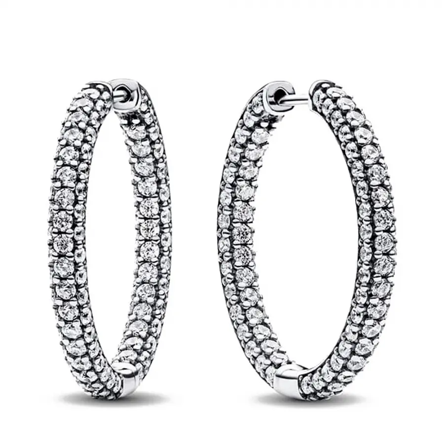 Pandora Timeless Pave Single-row Hoop Earrings 293016C01