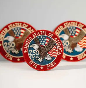 USA 250 Embroidered Patch | 250 Years of Freedom Patch | Iron On or Sew On PATCH, America 250th Anniversary Embroidered Patch, USA 1776–2026 Eagle Patch, Iron On Sew On Patch, American Patriotic Gift