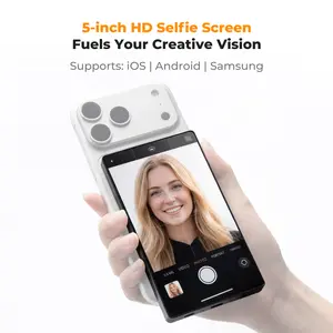 K&F concept 5-inch Portable Phone External Display, Wireless Second Screen for iOS/Android/Samsung with MagSafe, for Selfie/Live Streaming