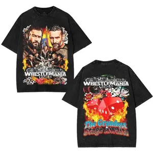 Wrestlemania 42 Las Vegas, Wrestling Washed Tee, Wrestling Gift, Sports Shirt, Workout T-shirt, Gift for Him Gift For Her,  Fabric Top Seamless