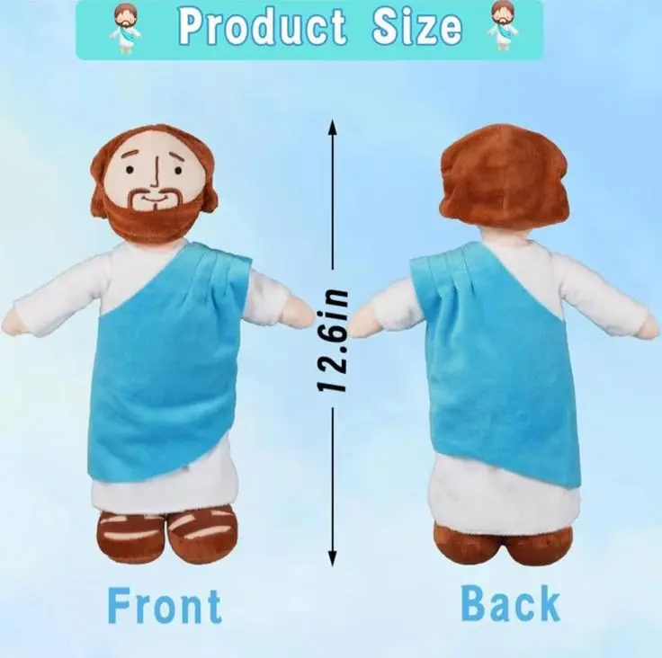 Jesus Plush Toy,  10 inch, Soft and Cuddly Stuffed Toy for Kids and Adults, Lovely Plush Gift, Religious Thanksgiving Christmas Christian Baptism Gifts, Christmas Decorations, My first addiction toys, Stuffed toys for Adults, Thanksgiving Christmas gift
