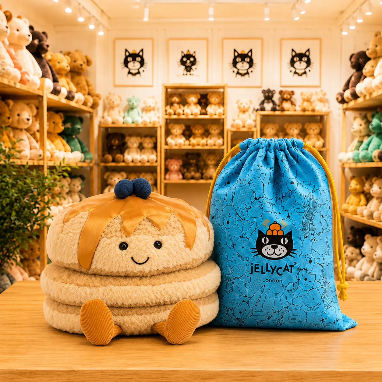 Jellycat Pancake Plush Stuffed Animal – Soft Fluffy Breakfast Food Toy, Cute Room Decor & Birthday Gift for Kids, Teens and Adults