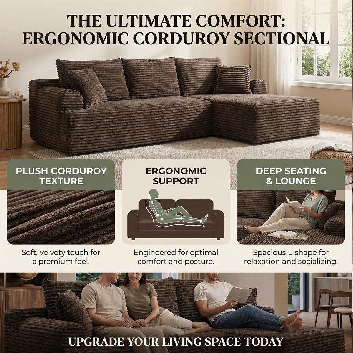 95-inch L-shaped living room design, comfortable and ready to use without assembly. Modern modular s x ofa, durable and comfortable large sofa. furniture express loungers al seccion a of cloud couches boneless sectional