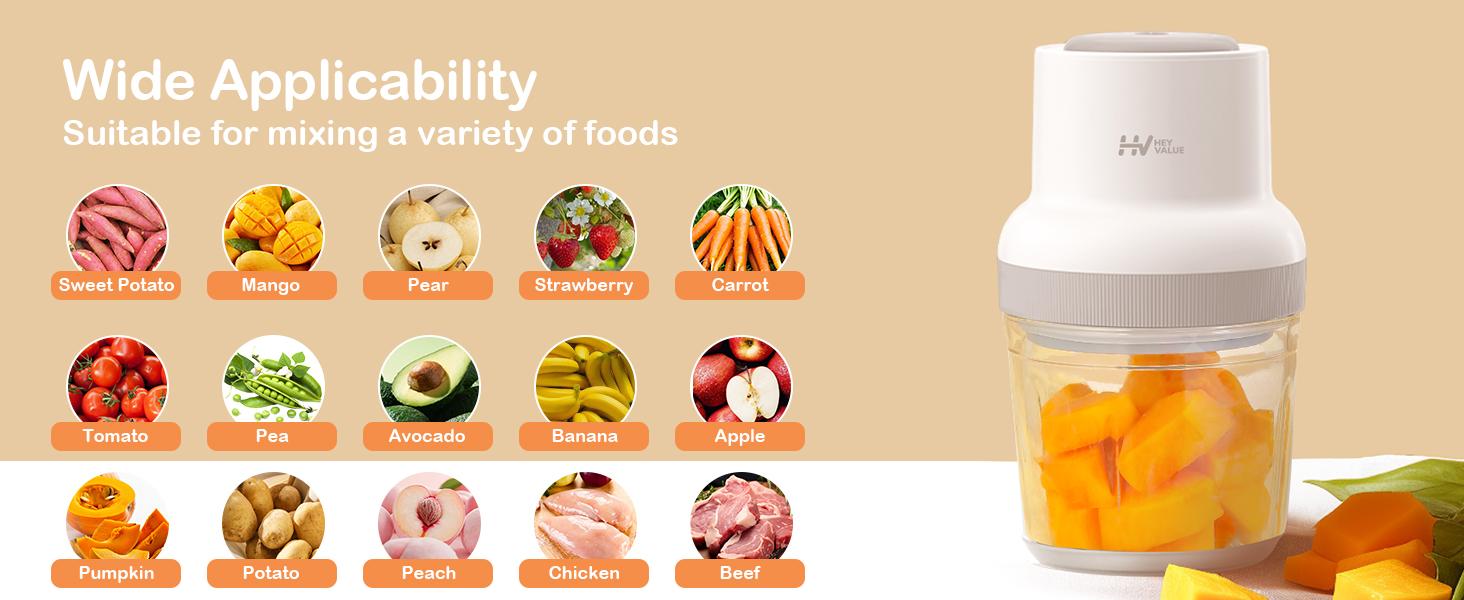 Baby Food Maker, HEYVALUE 13-in-1 Food Processor Set, Fruit, Vegatable, Meat, Baby Puree Blender with Baby Containers, Food Freezer Tray, Silicone Spoons, Spatula,Food-grade Material