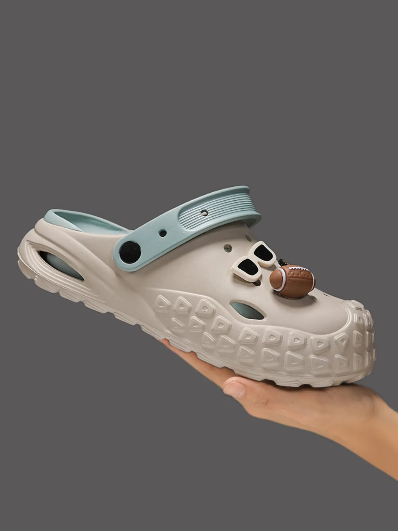 Trendy Classic Rugby Shoes, Floral Holes Garden Shoes, Comfortable Indoor Height-Boosting Slippers, Unisex Fashion Sandals