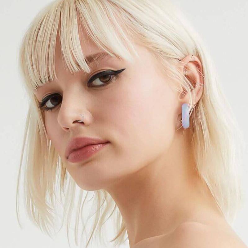 Oufer 20G Hinged Segment Double Rows Nose Nostril Piercing Hoop Ring Helix Conch Lobe Cartilage Hoop Ring 5mm-12mm Elegant Design