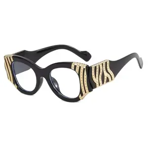 Luxury Designer Blue Light Blocking Fashion Glasses – Vintage Steampunk Oval Eyewear for Women