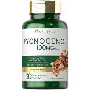 Carlyle Pycnogenol 100mg | 30 Capsules | French Maritime Pine Bark Extract | Pinus Pinaster | Non-GMO and Gluten Free Supplement Carlyle Pycnogenol 100mg | 30 Capsules | French Maritime Pine Bark Extract | Pinus Pinaster | Non-GMO and Gluten Free Supplement