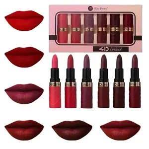 Set of 6 matte lipsticks, women’s matte lipstick set, long-lasting waterproof, 24-hour lip makeup, Valentine’s Day gift, best gift for girls
