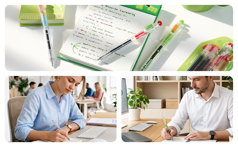 EpenGo Fidget Click Pen - Retractable 0.5mm Quick Dry Gel Ink Fine Tip Unique Pen, Built-In Joystick Stress Relief Toy, Cute Aesthetic Stationery Writing Tool for Back to School Shopping, College School Supplies, Mini Gifts