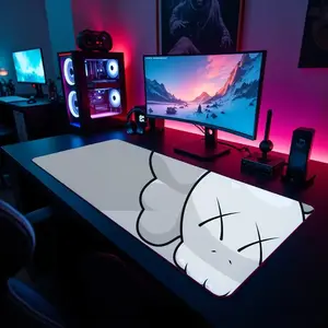Hypebeast Cartoon Figure Extra Large Desk Mat Keyboard Mouse Pad E-Sports Desk Mat Desk Decor for Gamers Boys' Rooms Gift large mousepad