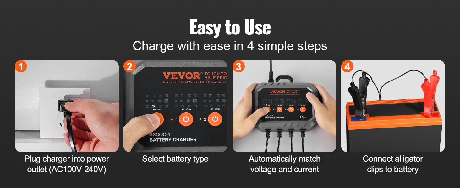 VEVOR Smart Battery Charger, TikTokShopBlackFriday, 8-Amp, LiFePO4 Lead-Acid (AGM / Gel / SLA) Car Battery Charger, Fully-Automatic Charger Maintainer Desulfator for Boat Motorcycle Lawn Mower Golf Cart Marine Deep Cycle VEVOR Super Brand Day VEVOR Smart Battery Charger, TikTokShopBlackFriday, 8-Amp, LiFePO4 Lead-Acid (AGM / Gel / SLA) Car Battery Charger, Fully-Automatic Charger Maintainer Desulfator for Boat Motorcycle Lawn Mower Golf Cart Marine Deep Cycle VEVOR Super Brand Day