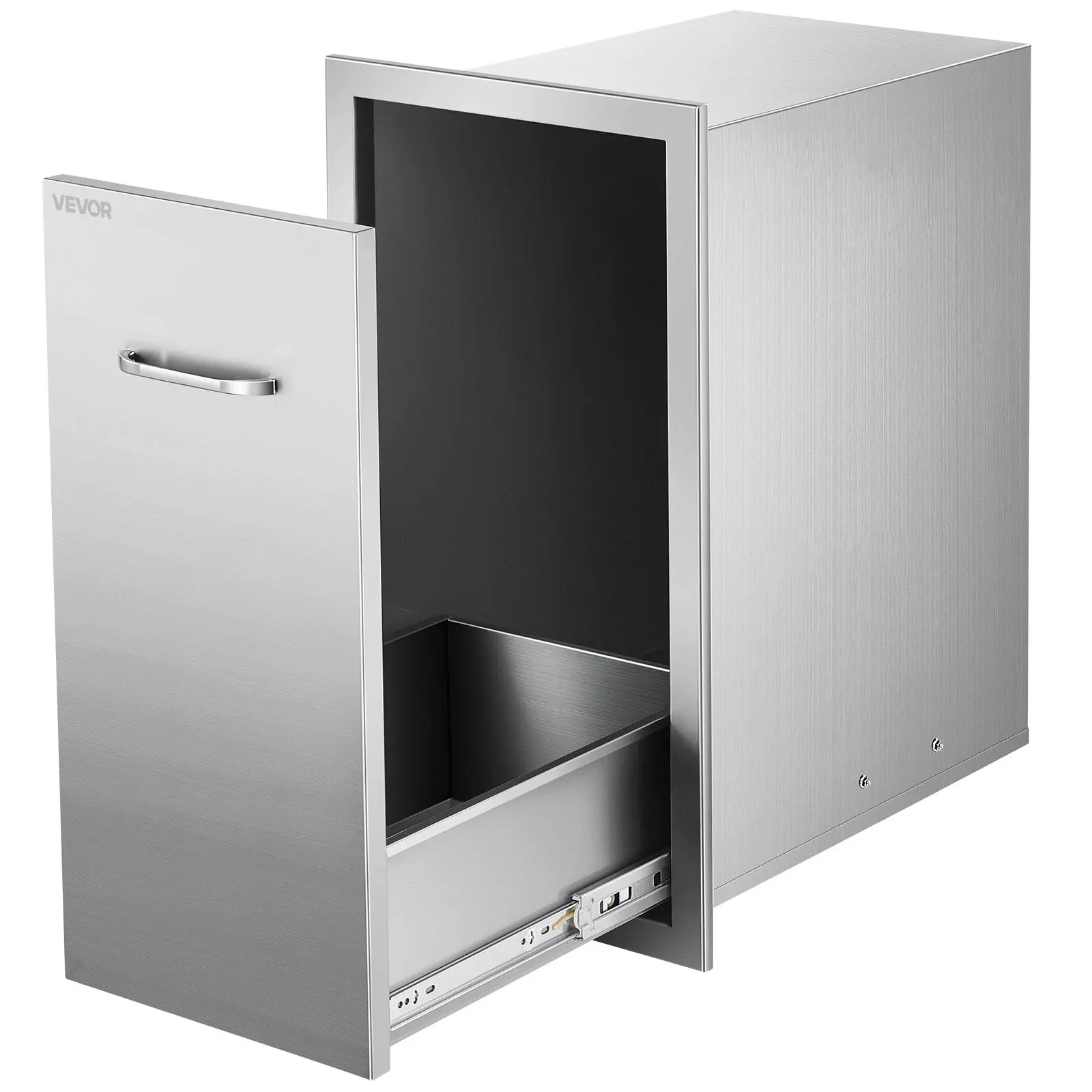 【SummerFinds】VEVOR Outdoor Kitchen Trash Drawer, 13.54"W x 19.61"D x 25.79"H Interior Storage, Multi-Purpose Outdoor Kitchen Drawers Stainless Steel, 55 lbs Max Capacity per Tier, for Outdoors BBQ Island Kitchens