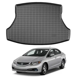 Canvcle Cargo Liner for Honda Civic 2012-2015 All Weather Trunk Liner Odorless High Side 3D Anti-Slip Trunk Floor Mat TPE Material Scratch Resistance Waterproof Black