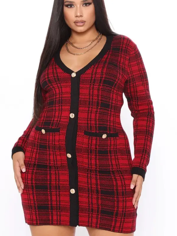 power hour plaid mini dress favorite time of the year @FashionNova Ad Dress: Power Hour Plaid Mini Dress #fashion #outfitideas #holidays