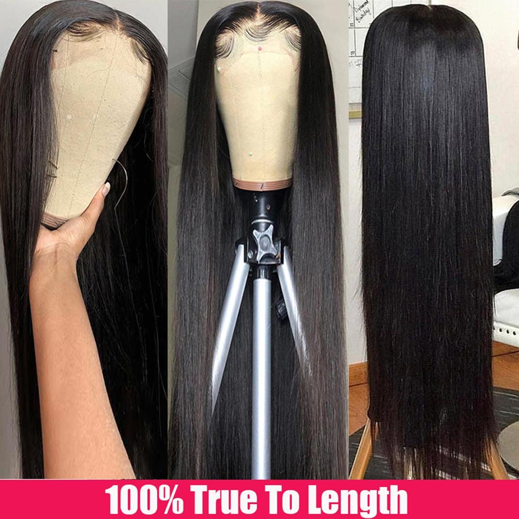13x4 Straight Lace Front Wigs Human Hair 180% Density HD Transparent Straight Frontal Wig for Women Glueless Straight Wigs Pre Plucked with Baby Hair 30Inch