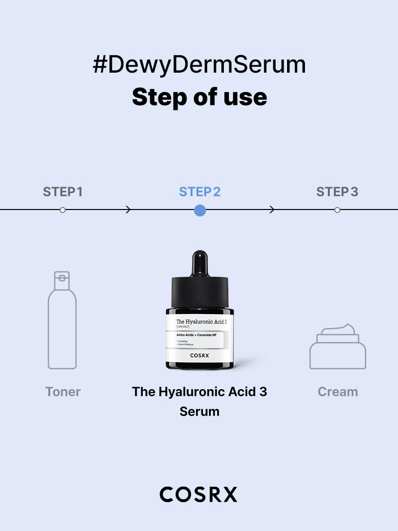 [COSRX Official] The Hyaluronic Acid 3 Serum (20ml) | BOOSTS HYDRATION MORE THAN 223% IN JUST 1 USE