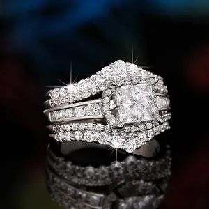 Prince's All Moissanite Synthetic Elegant Luxury Ring Black Friday 2025 Christmas Discount Women's Birthday Gifts Engagement Wedding Anniversary Commemoration Elegant Environmental Protection