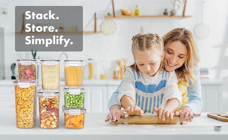 Airtight Food Storage Containers Set with Lids 24 PCS BPA Free Kitchen Pantry Organization Plastic Leak-proof Canisters for Cereal Flour Sugar Labels Marker Grey