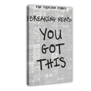 Vintage You Got This Inspirational Canvas Print Poster Trendy Newspaper Wall Art Aesthetic Preppy Prints Room Decor Aesthetics restaurant