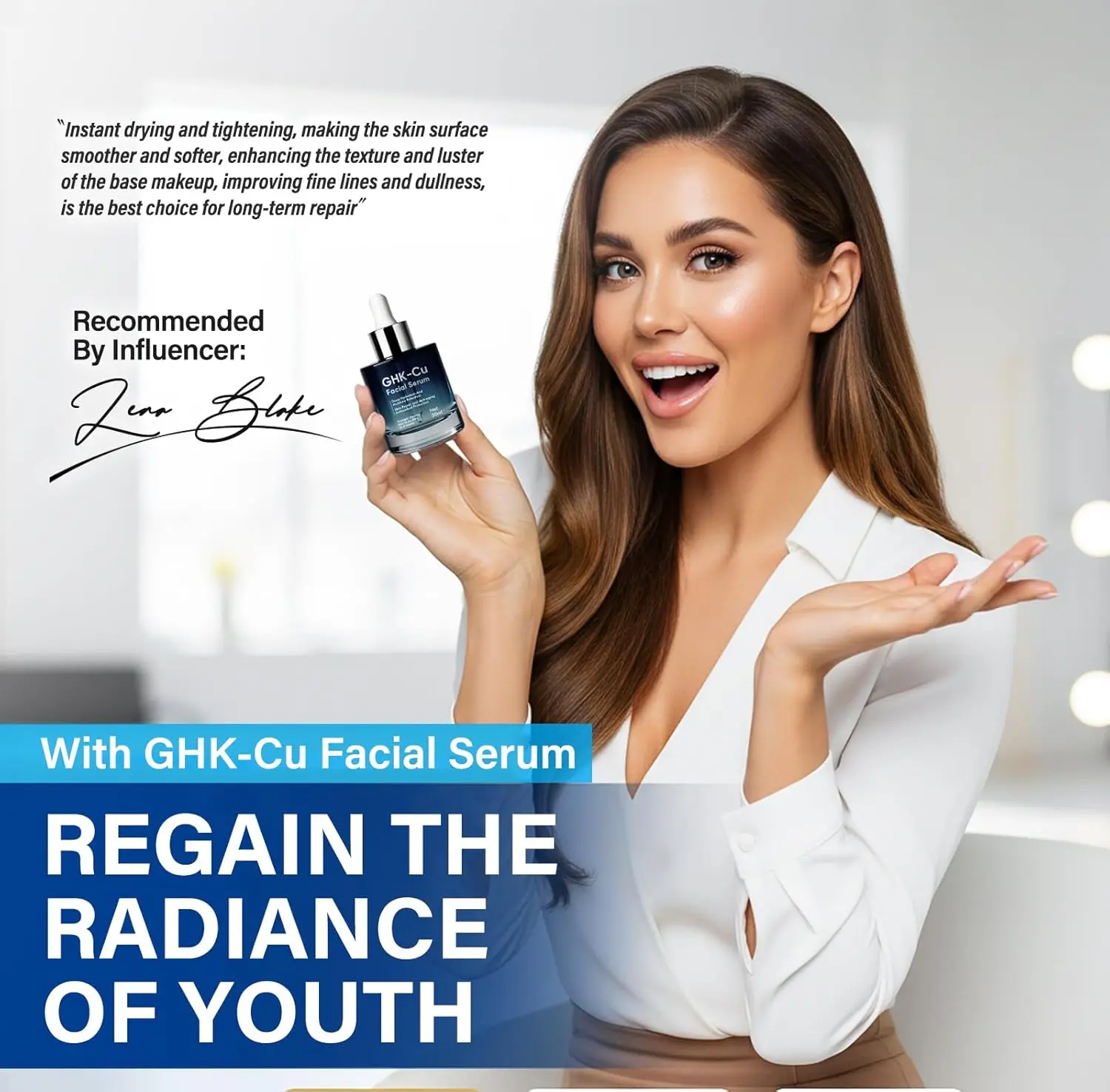 GHK-Cu Copper Peptide Anti-Aging Face Serum | Deep Hydration & Skin Repair  Serum |