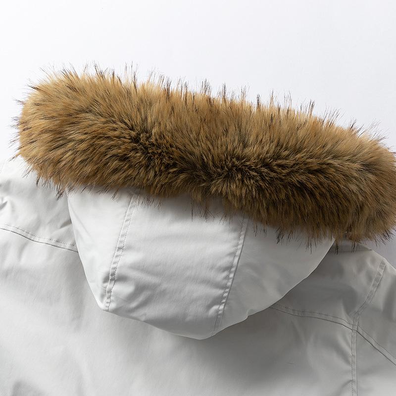 Winter Outdoor Parka Coat Fashionable Casual Warm Jacket with Fur Collar Polyester Fiber Filling for Men coat  Long Sleeve Stylish Menswear Soft Fleece Lining