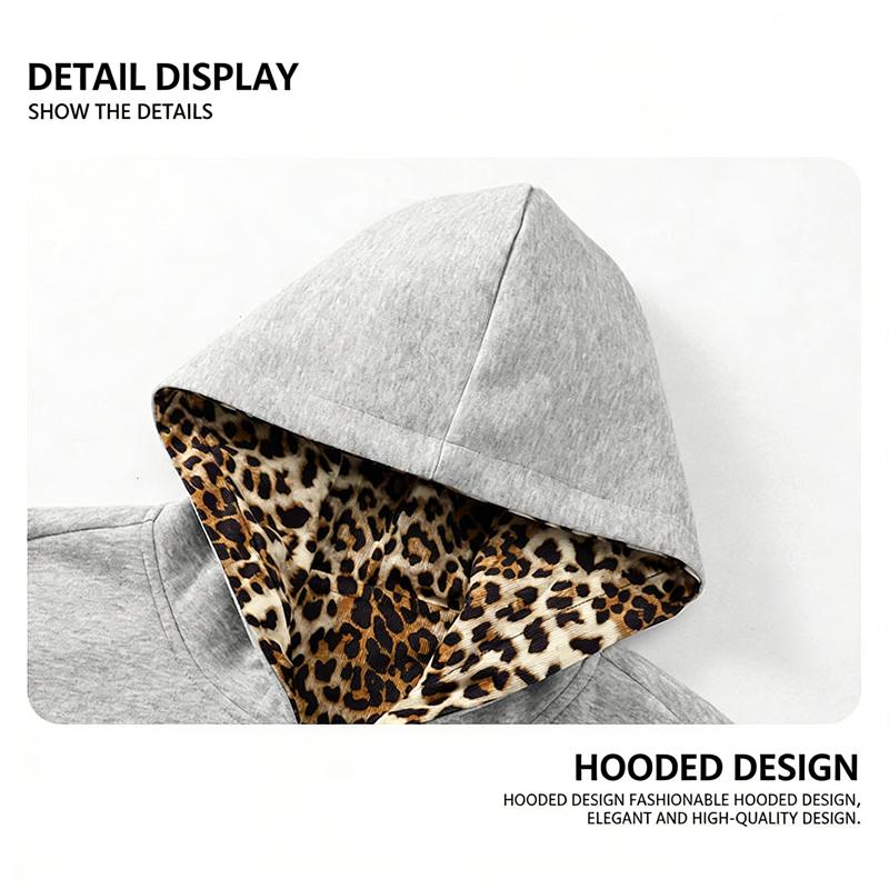 Men's loose casual trendy leopard print hoodie - comfortable breathable street style jacket; features ribbed cuffs and a zippered front closure, making it perfect for everyday commutes, weekend outings, and various other occasions. One of the essential ve Men's loose casual trendy leopard print hoodie - comfortable breathable street style jacket; features ribbed cuffs and a zippered front closure, making it perfect for everyday commutes, weekend outings, and various other occasions. One of the essential ve