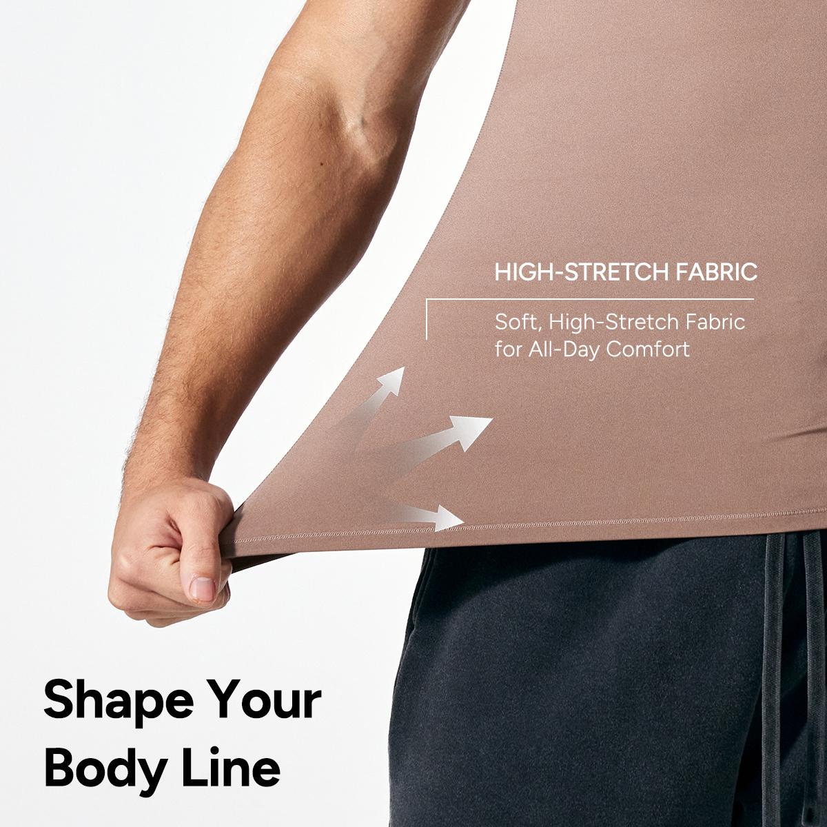 Nebility Men’s Compression Shapewear Tank Top, Quick Dry Stretch Odor-Resistant Muscle Fit Workout Vest, Ultra-Light Breathable Sleeveless Training Top for Gym & Daily Wear