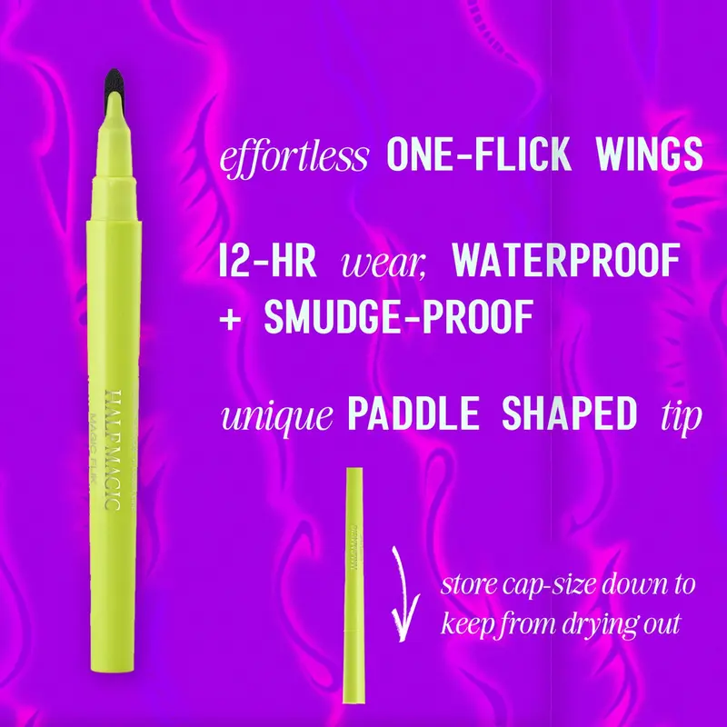 MAGIC FLIK | Calligraphy Liquid Eyeliner Pen for Effortless One-Flick Wings - HALF MAGIC Eyeliner Lipliner Eyeliner Lipliner