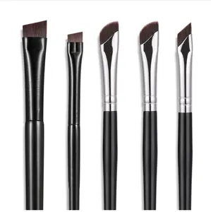 5-Piece Set Eyeliner Brushes for Precision Makeup Application - Fine Angled & Ultra Thin Slanted Flat Angle for Professional Beauty Cosmetic Tool
