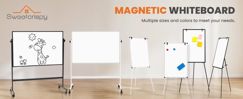 Magnetic Whiteboard with Stand, Dry Erase Board for Home Office School, Reinforced Aluminum Frame